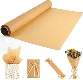 1 Roll Brown Tissue Paper 16.9in x 38.3yd Valentines Tissue Paper Bouquet Wrapping Paper Tan Tissue Paper for St Patrick's Day Gift Packaging Party Decor DIY Crafts(Brown)