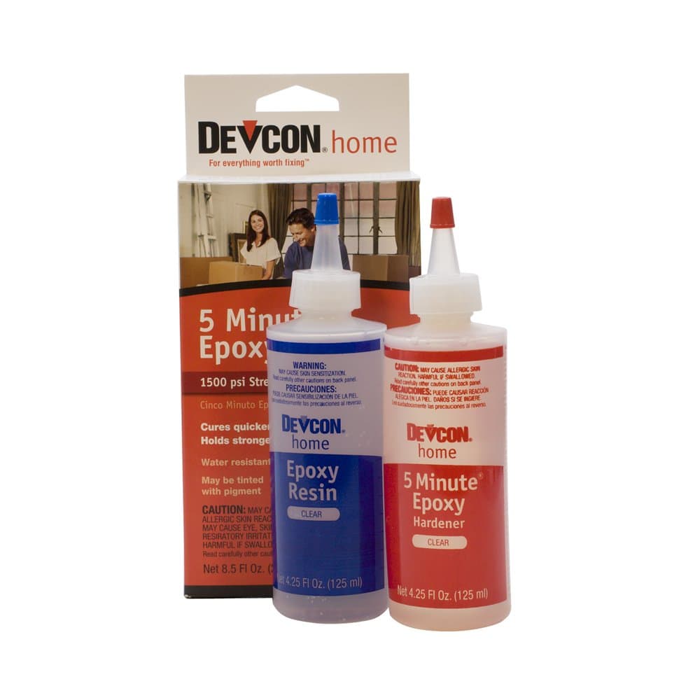 Eurotool Devcon Epoxy, 5 Minute Epoxy, 2 Bottles Net 8.5 fl oz (250ml)