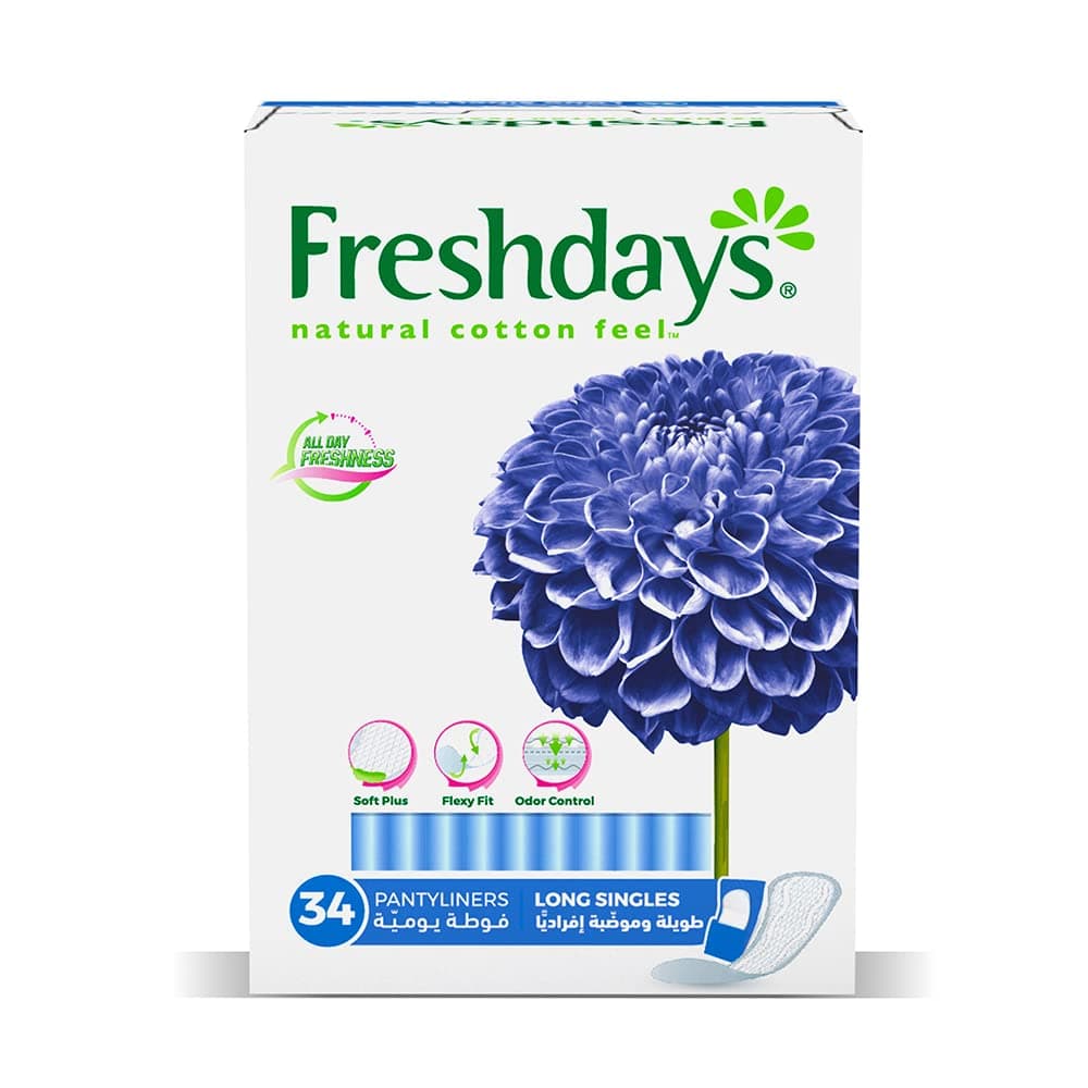 Freshdays daily liners long singles 34 pads