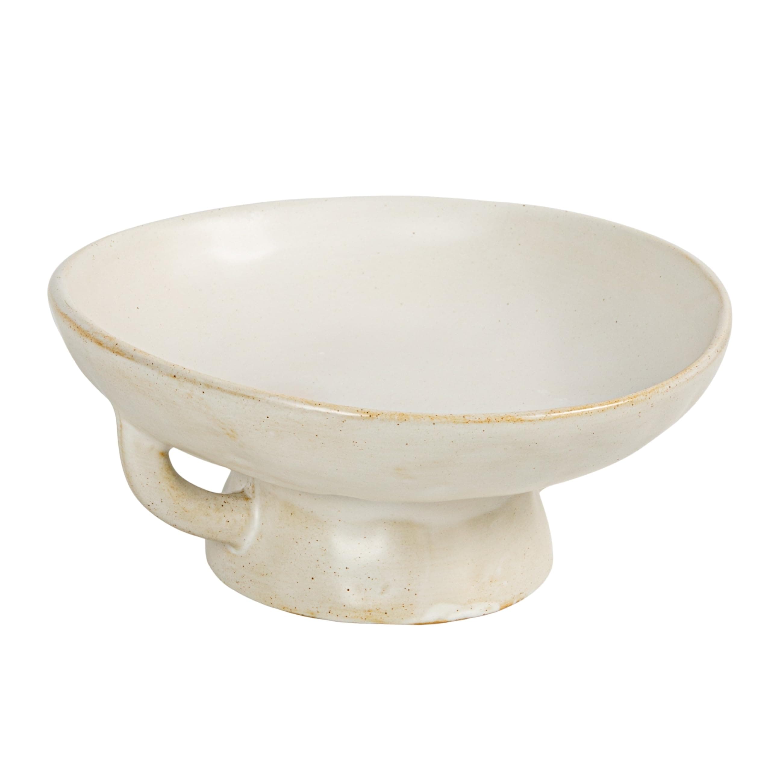 Stoneware Bowl w Reactive Glaze, Décor, Matte White