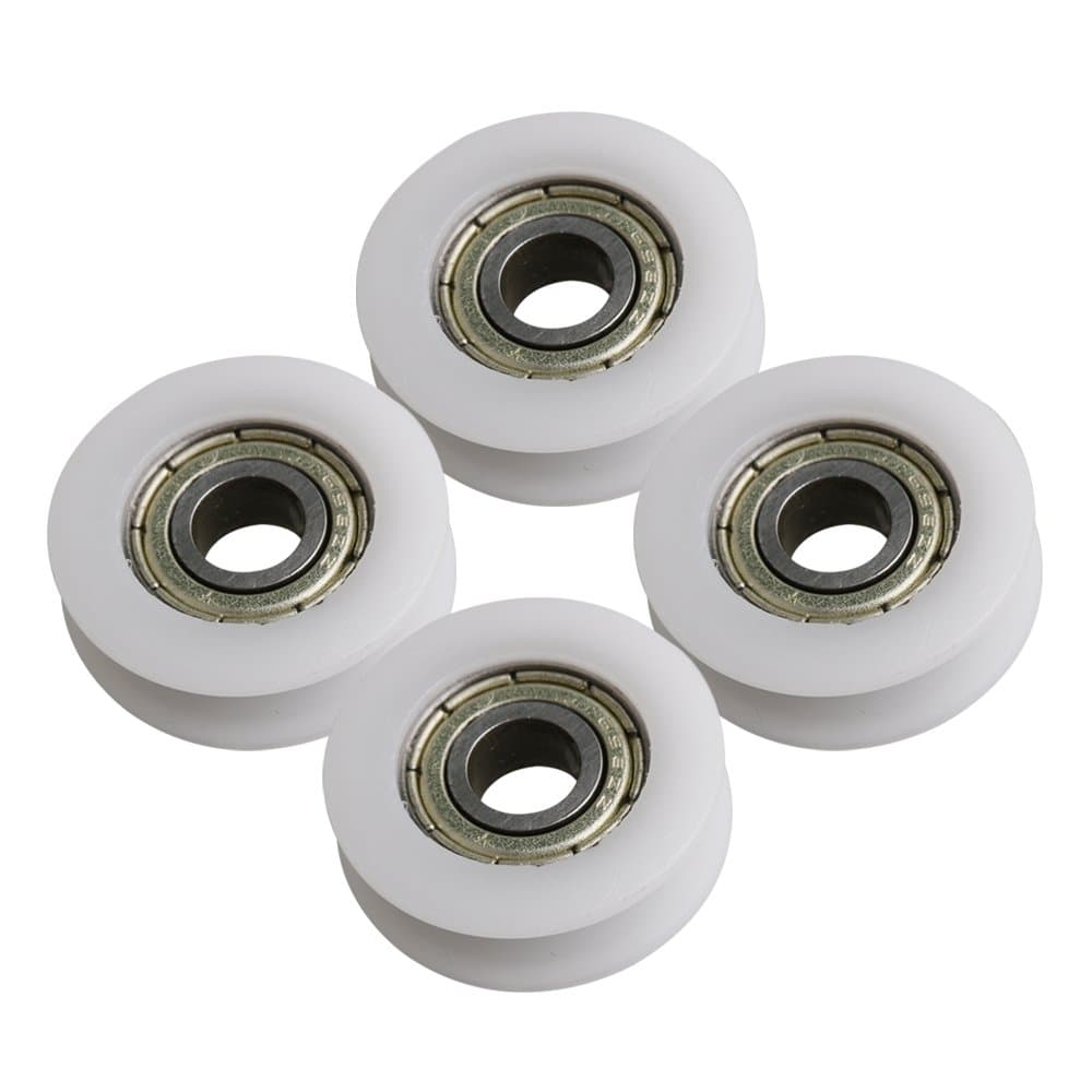 CNBTR 4.2mm Width 1.8mm Depth U-Groove Plastic Wheel Pulley with Steel Bearing for Max-Load 69kg Pack of 4