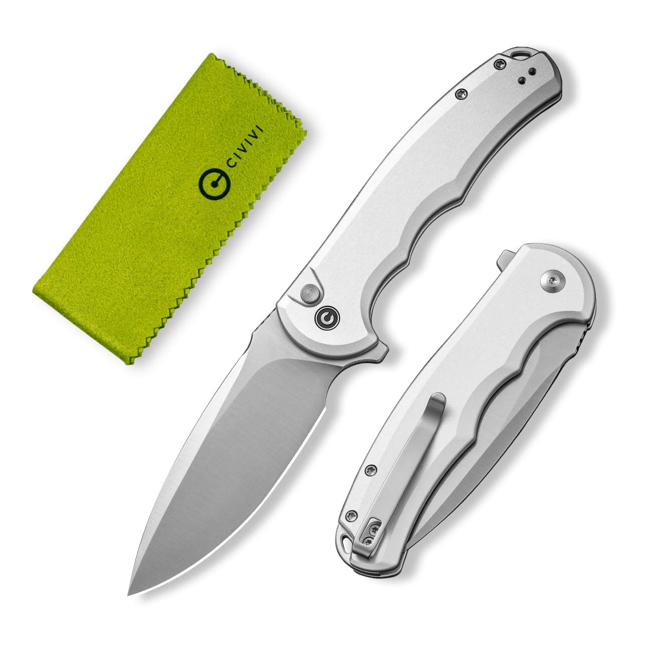 CIVIVI Button Lock Praxis Pocket Knife for EDC, Folding Knife Upgrade with Flipper 3.75" Nitro-V Blade plus Aluminum Handle, Cool Stylish Gift for Men Women C18026E-2