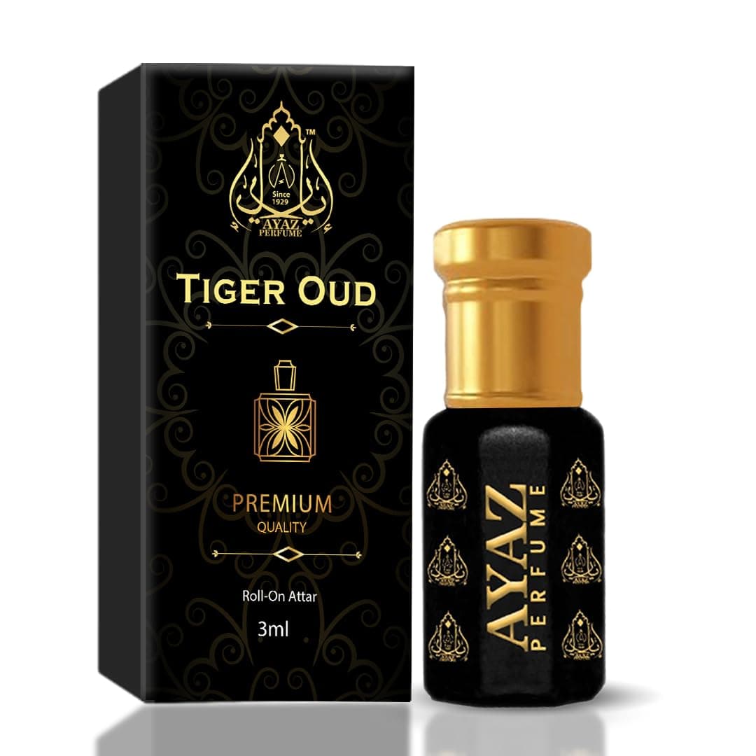 Perfume Tiger Oud Attar|Bold & Intense Oud Essence | Luxurious & Exotic Fragrance Oil | Rich, Smoky Aroma Long-Lasting | Unisex Appeal -(3ml)