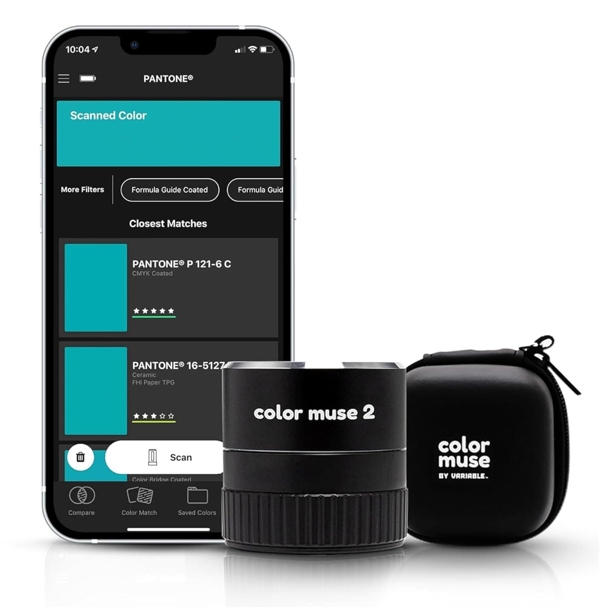 COLOR MUSE 2 Colorimeter Paint Color Matching Tool with Protective Case, Digital Color Values, Sensor, Reader for Paint Matching and Scanner for Painters & Designers