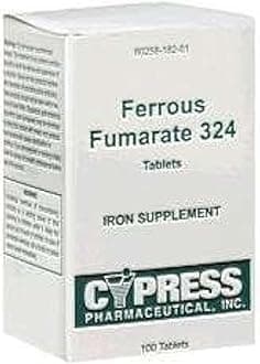 Cypress Pharmaceutical Ferrous Fumarate 324 Tablets, Boxed, 100ct