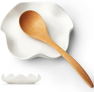Mfacoy Spoon Rest for Stove Top, 5.3 Inch Ceramic Spoon Holder for Kitchen Counter, Coffee Spoon Holder, Cooking Utensil Rest for Spoons, Ladles, Tong, Heat-Resistant Spoon Rest, Housewarming Gifts