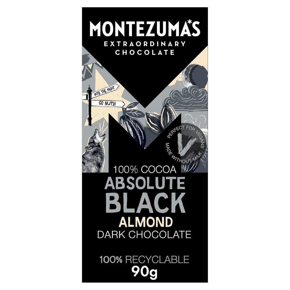 Absolute Black 100% Cocoa with Almonds - Dark Chocolate 6 x 90g