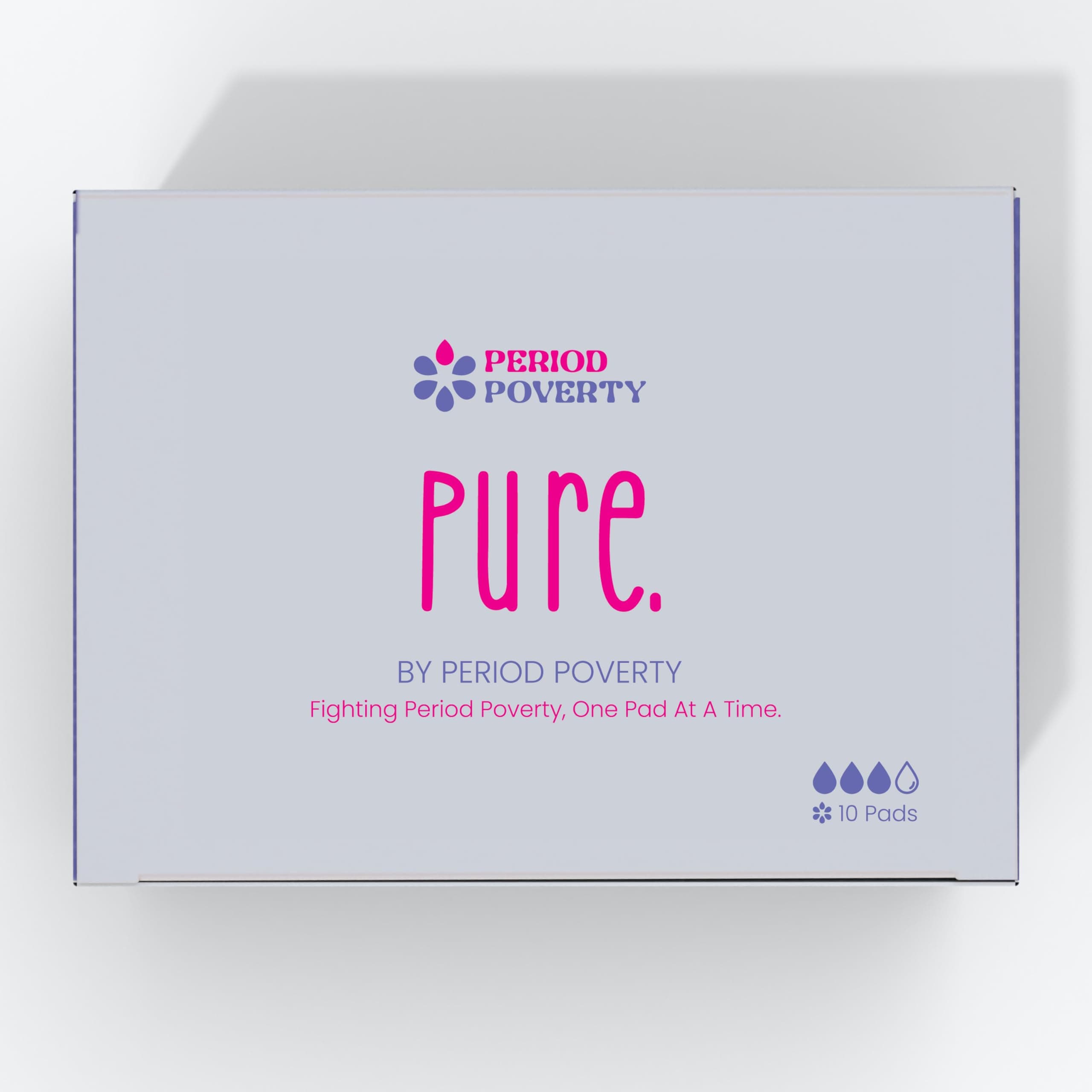 Pure Sanitary Pads. Featuring: Biodegradable Materials, Breathable Design, Ultra-Thin Profile, Free from Bleach, Organic top Sheets, Wide Wings, Exceptional Absorbency, and Fragrance-Free