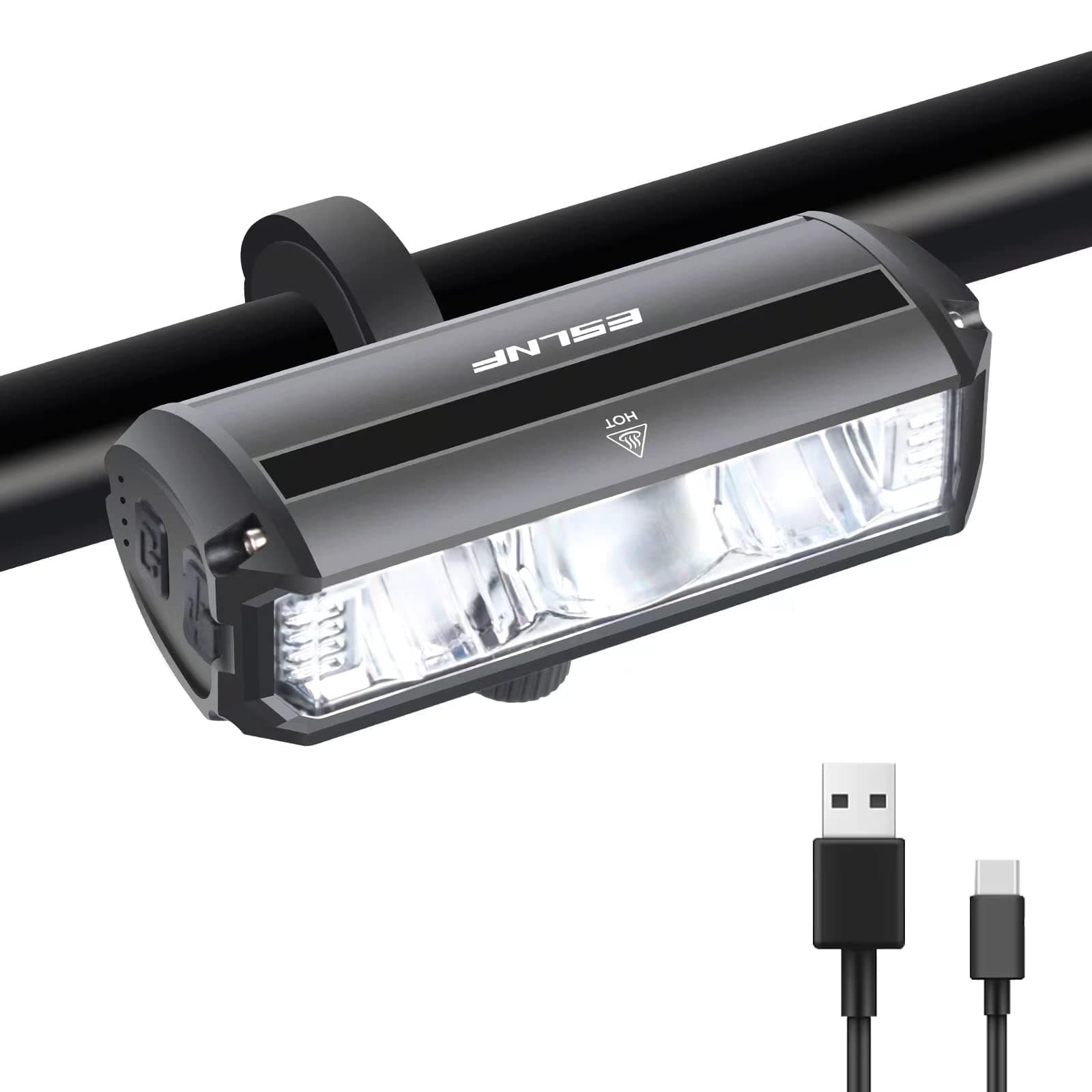 Super Bright LED Bike Light USB Rechargeable Bicycle Headlight-5 Modes, Easy to Install,IPX5 Waterproof,Road Safety