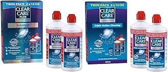 Plus Cleaning Solution Twin Pack with Lens Case, Multi, 2x12 Oz