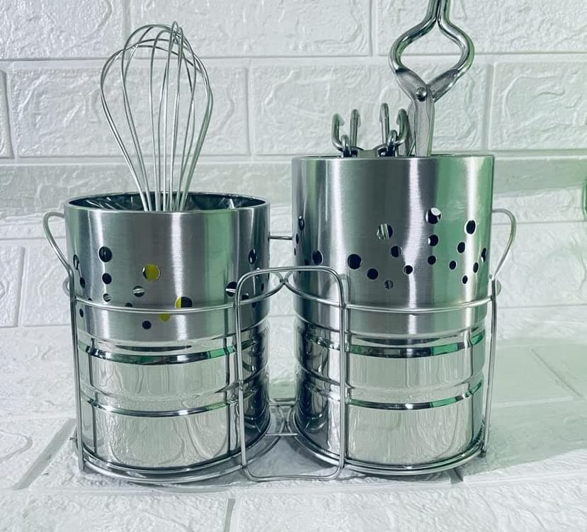 JEMEI Cutlery Set Spoon Holder for Dining Table with Stand Draining Tableware Utensil Storage Cutlery Holder with Stand |Spoon Stand, Toothbrush Holder, Kitchen Organizer