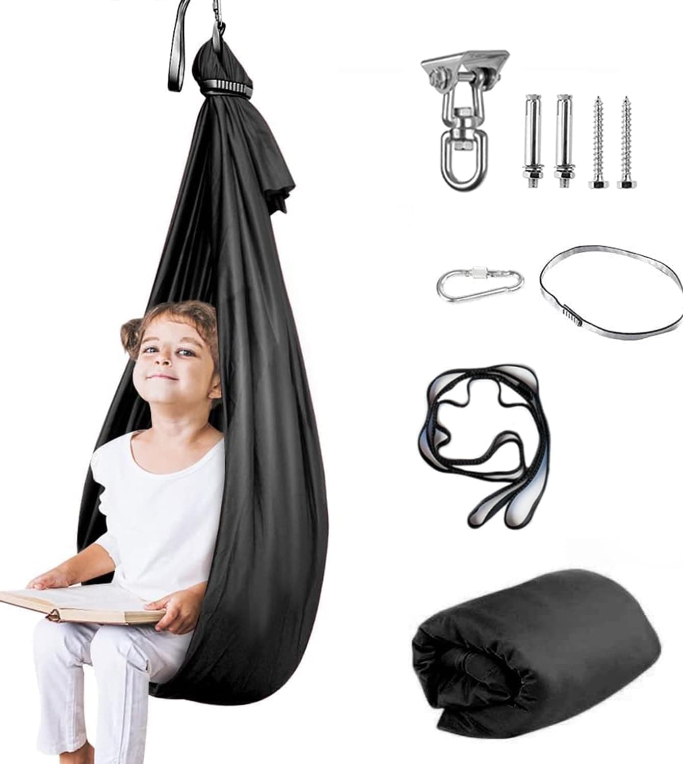 Therapy Swing for Kids with Special Needs (Hardware Included) Sensory Swing Cuddle Indoor Outdoor Adjustable Hammock for Children with Autism, ADHD, Aspergers, Sensory Integration