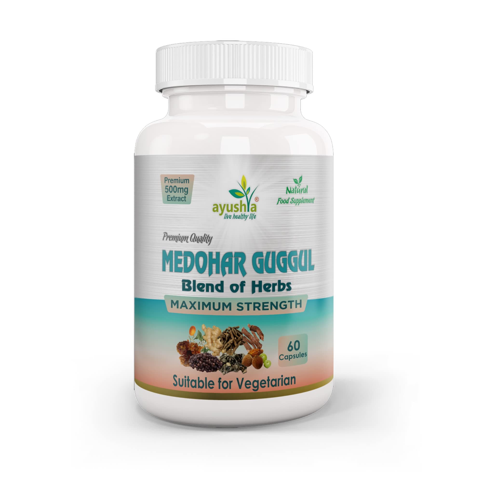 Ayushya Medohar Guggul Capsule, 60 Capsules, Natural