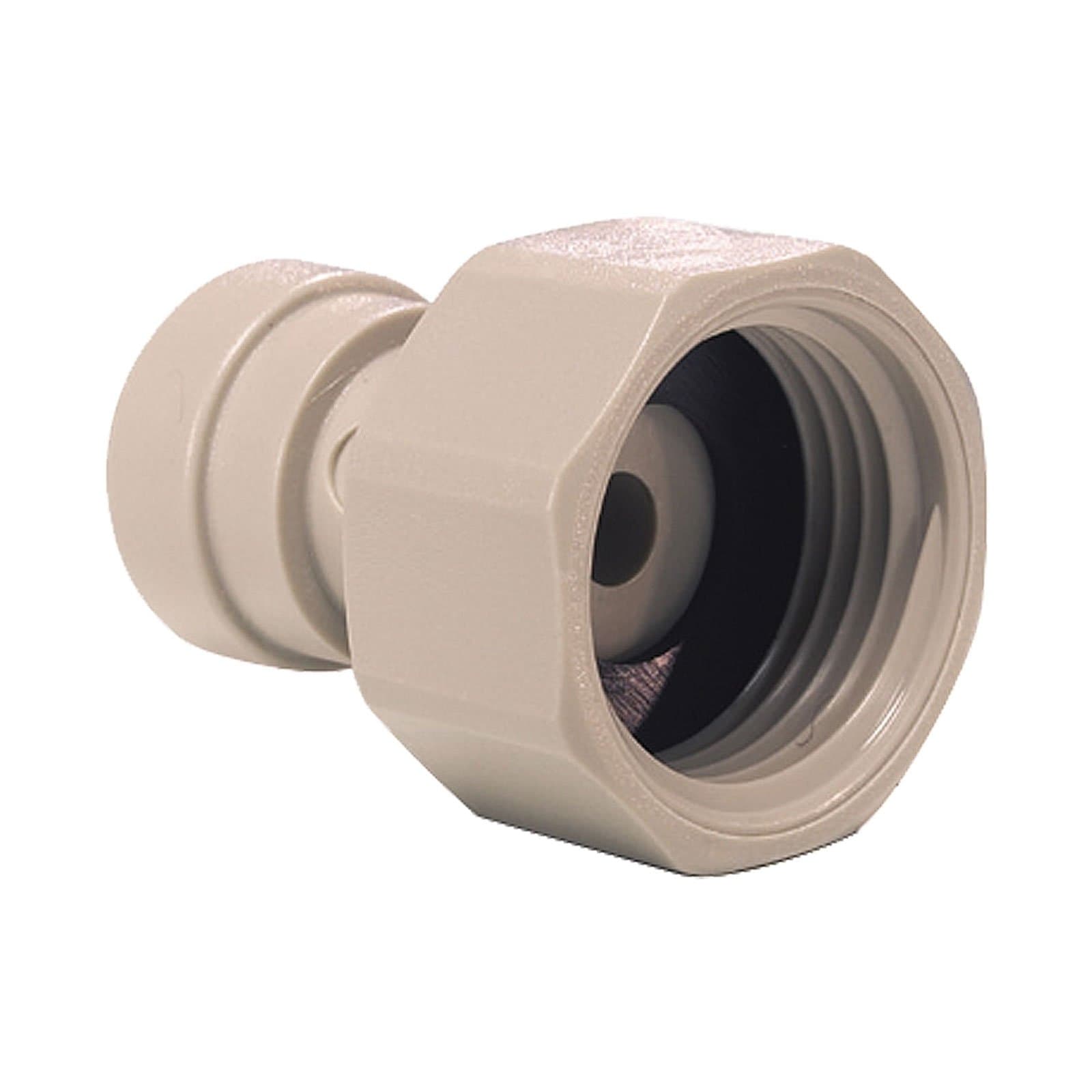 JOHN GUEST PIPE CONNECTOR. Push-fit Tube O.D. 1/4" to 1/2" BSP Thread. Speedfit Part No CI320814S. Inch Size Threaded Acetal Fittings for Drinks Dispensers and Pure Water.