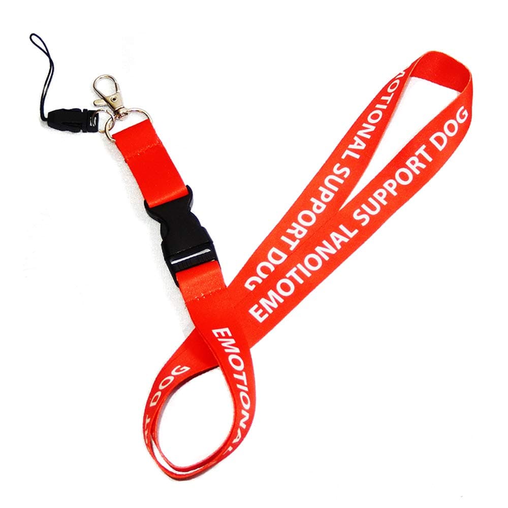 XpressID Emotional Support Service Red Polyester Dog Lanyard - Secure Identification for Service Animals - ID Badge Holder
