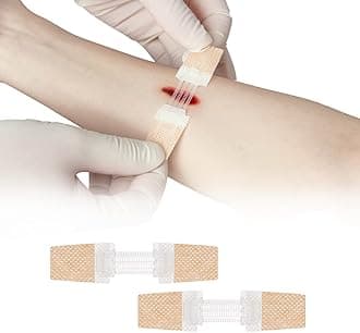 Zip Stitch Laceration Repair Without Stitches Butterfly Bandaids Quick Clot - Emergency Wound Closures Device 2 Pieces (Non-Woven Fabric)