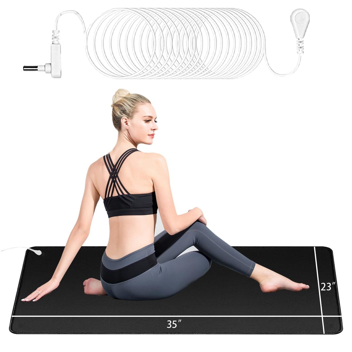 Grounding Mat for feet,Universal Grounding Pad with 15ft Straight Cord for Grounded Foot Pad,Computer Keyboard Mat,Fits for Better Working and Sleep(23 * 35IN)