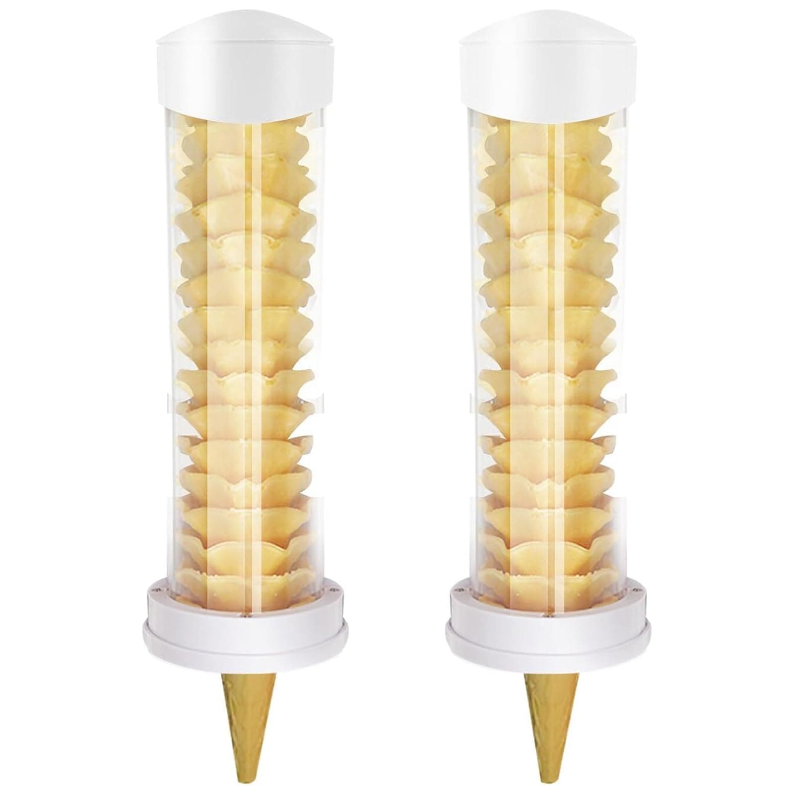 Ice Cream Cone Dispenser Holder 2PCS Wall Mount Cone Holder with 2 gaskets, 16’’L x 3’’ Dia Cone Sleeves