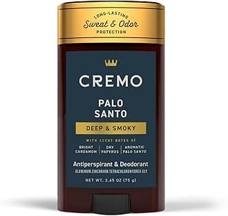 Cremo Palo Santo Antiperspirant & Deodorant for Men, 48-hour Sweat and Odor Protection, 2.65oz