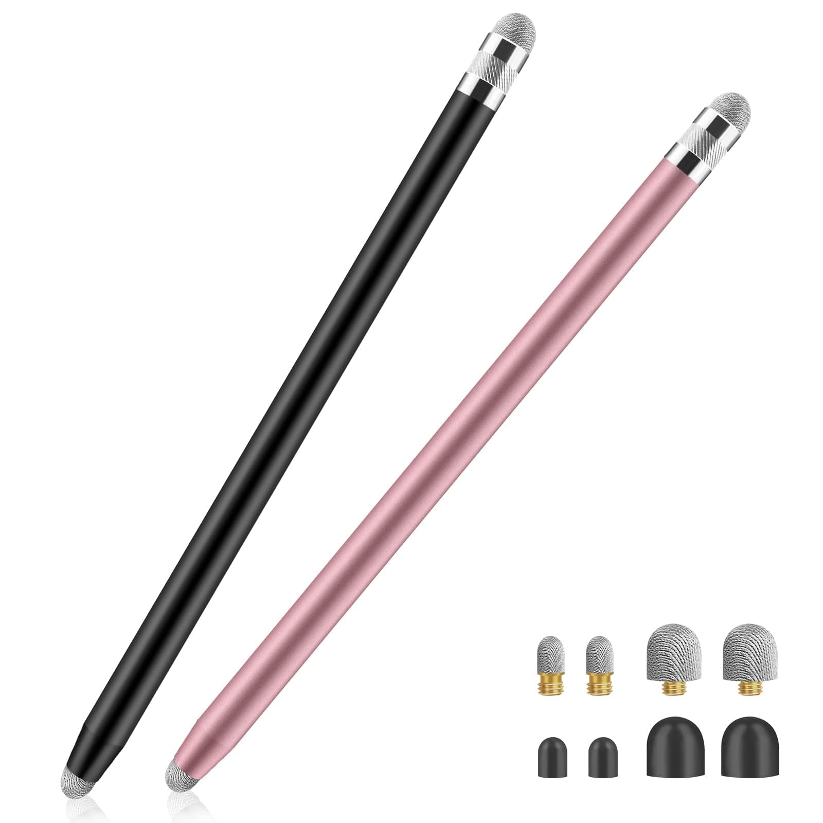 Stylus Pens for Touch Screens,Granabol Sensitivity Capacitive Stylus 4 in 1 Touch Screen Pen with 8 Extra Replaceable Tips for iPhone iPad Tablets All Universal Touch Devices(2Pcs)