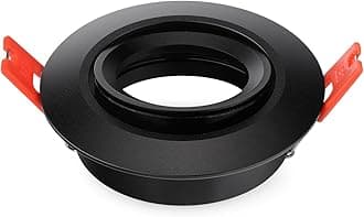 3 Inch Round Led Recessed Lighting Trims,Dimmable Spotlight Downlight Holder, for GU5.3/MR16/GU10 bulbs, Retrofit Eyeball Light Fixture Frame with MR16 sockets, 70mm Cutout, Pack of 2 (Black)