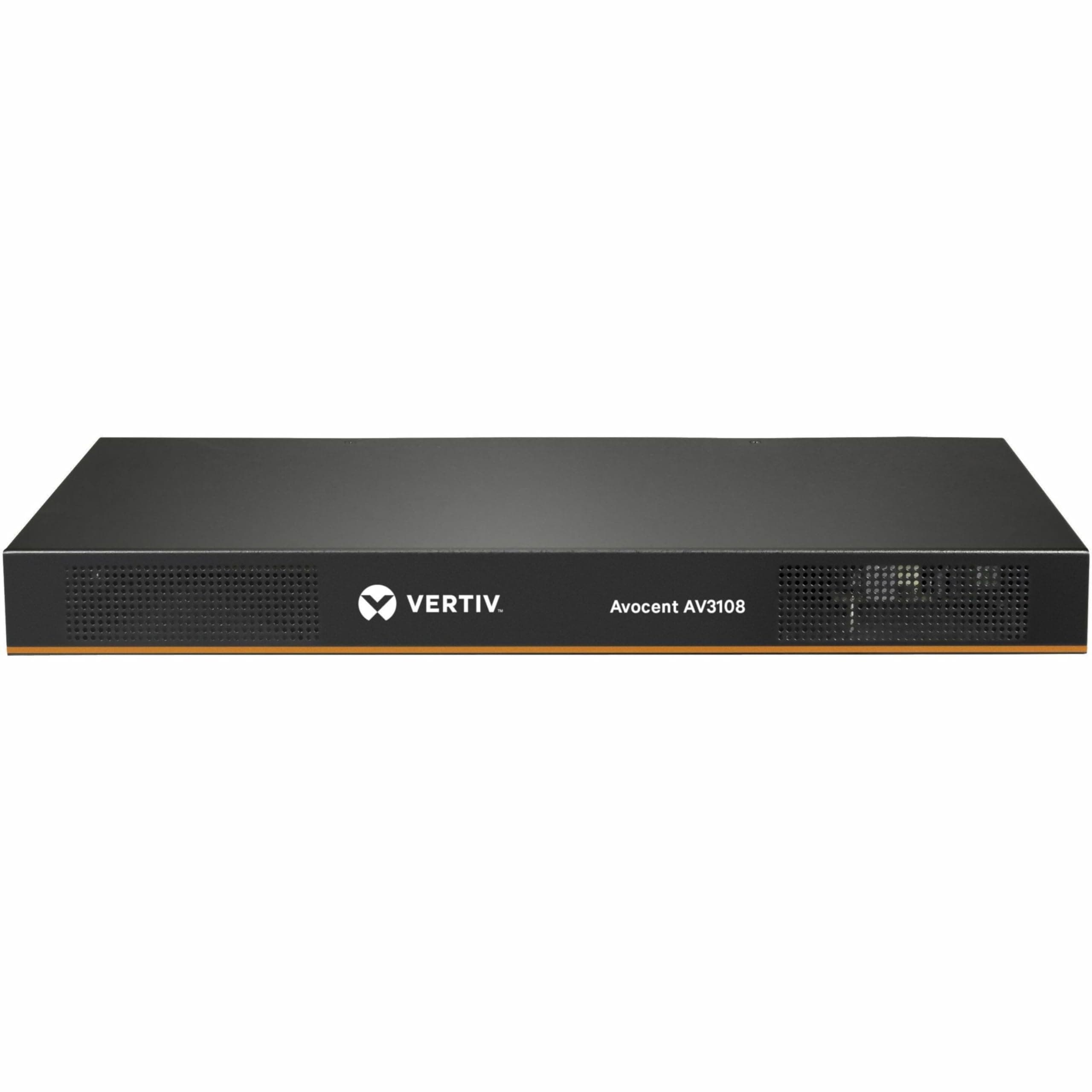 AvocentVertiv Av3000 Rackmount Kvm Over Ip Switch, 8 Port Kvm Switches, Common Access Card (Cac), Local And Remote Access, Centralized Management, Vga, Displayport, Dvi, Hdmi, Vga Cable (Av3108-400)