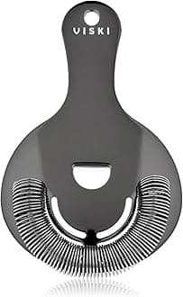 Hawthorne and Bartending Strainer - Stainless Steel Bar Cocktail Strainer for Drinks with Handles, Gunmetal Black