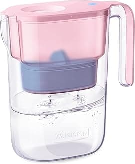 Waterdrop Alkaline Water Filter Pitcher with 1 Filter, Healthy, Clean & Toxin-Free Mineralized Alkaline Water (100 Gallons), Up to PH 9.5, BPA Free, 7-Cup, Pink