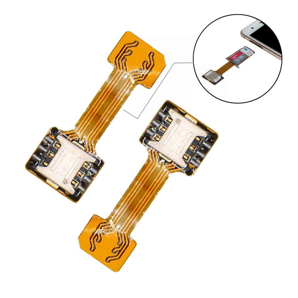 Dual SIM Card Nano SD Adapter(2 Pcs) for Samsung Huawei Xiaomi Lenovo,Ultra-Slim Gold SIM Extender for Android Smartphone