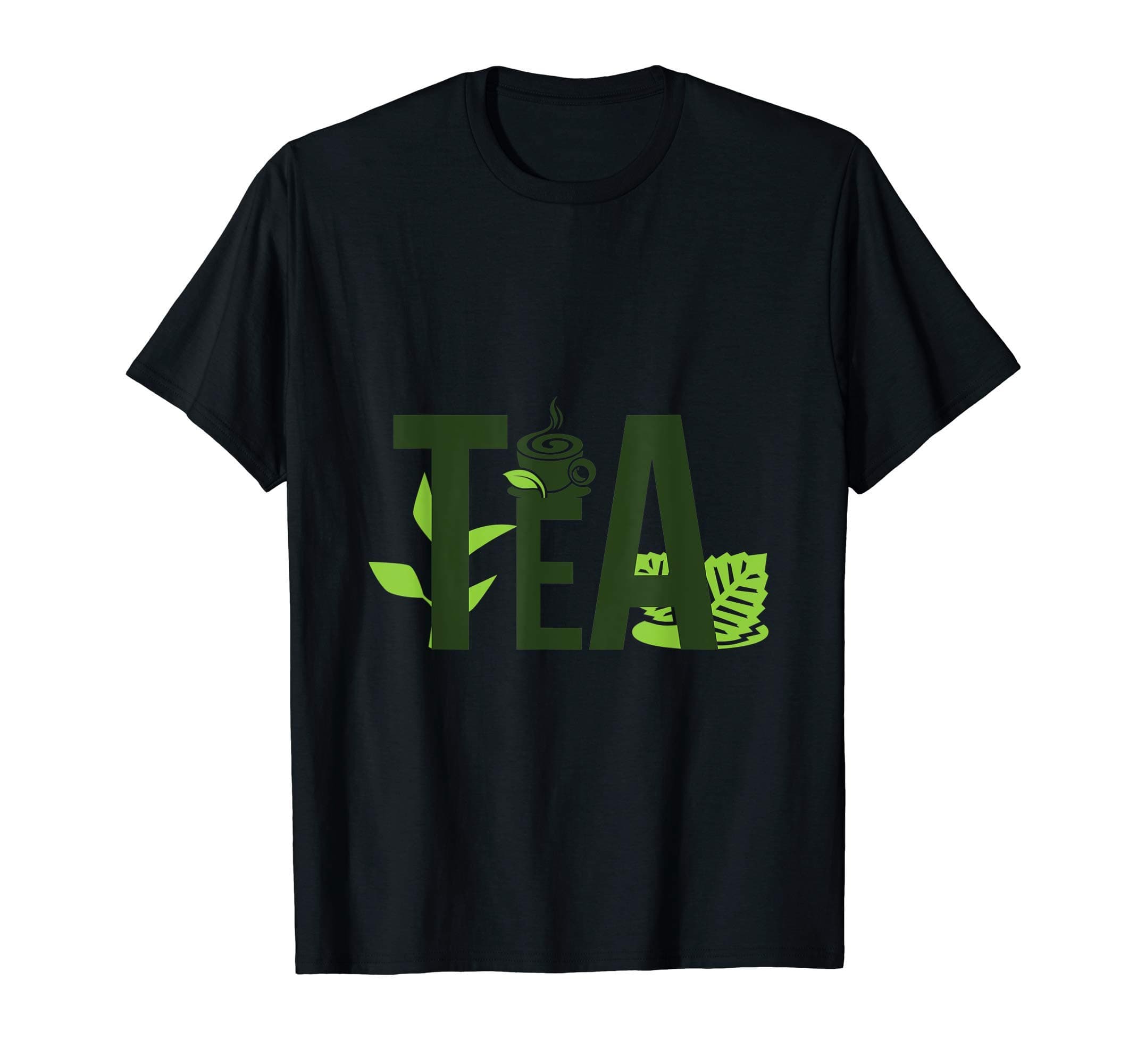 Tea Themed Words With Tea Cup And Herbal Leaves Gift T-Shirt