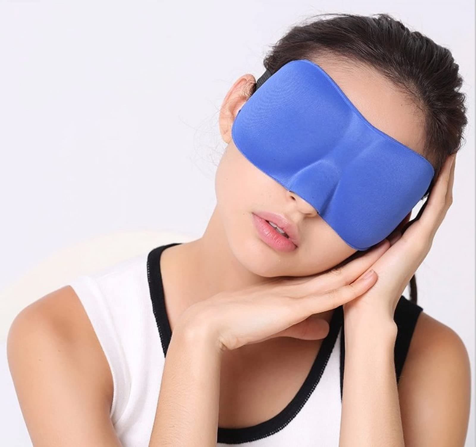3 Pack Sleep Mask, 100% Blackout Eye Cover Lightweight and Comfortable, Super Soft, Adjustable 3D Contoured Eye Masks for Sleeping, Shift Work, Naps, Night Blindfold Eyeshade, Black,Blue,Purple