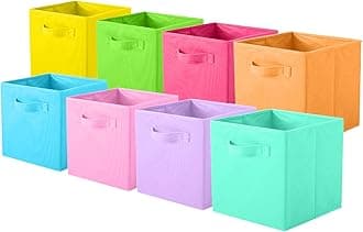 ShellKingdom Storage Bins, Foldable Fabric Storage Cubes And Cloth Storage Organizer Drawer For Closet And Toys Storage, 8 Pack (8 Colors)