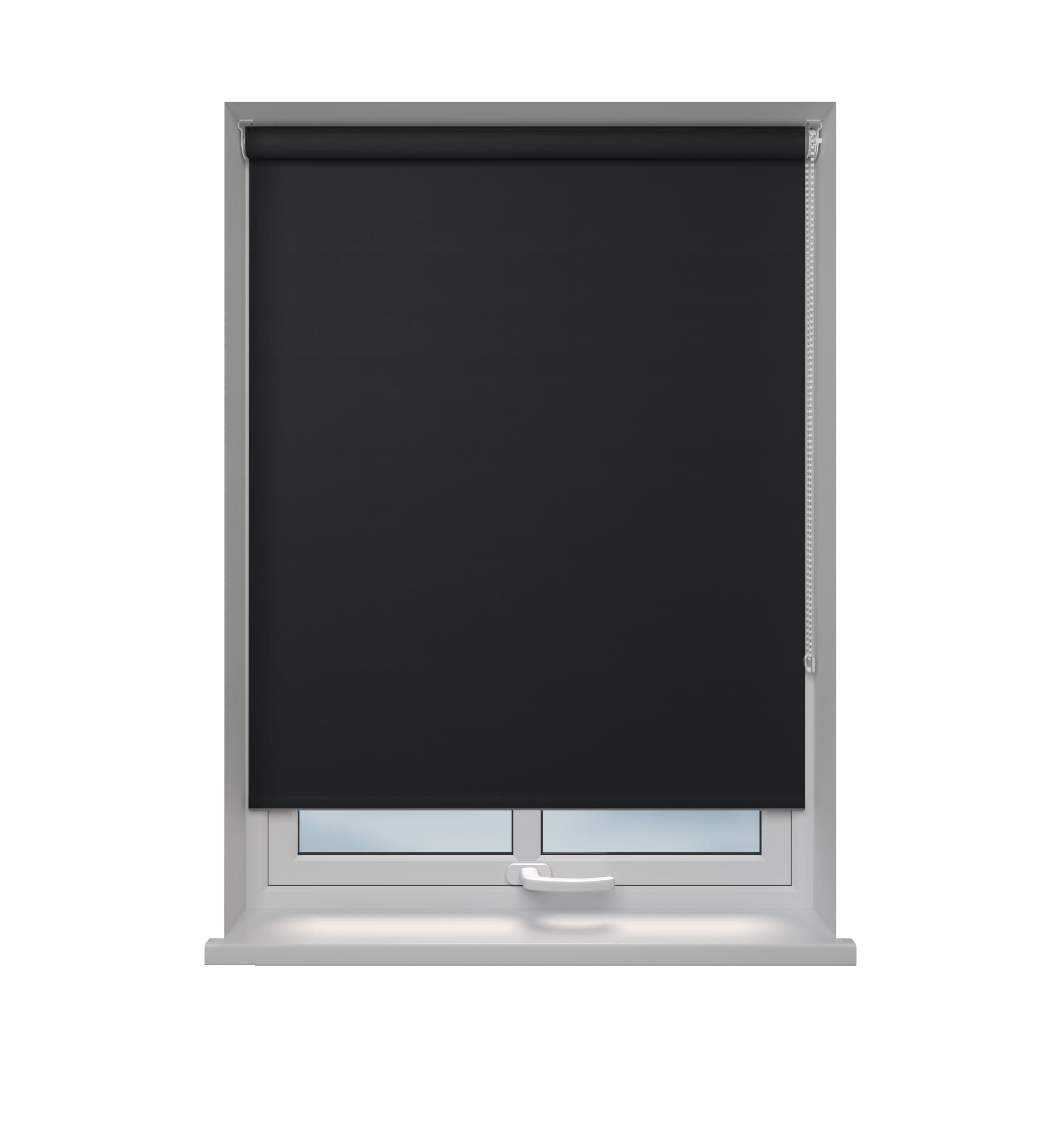 Roller blinds Thermal Blackout Roller blind - Trimmable UV Protection Child Safe Home Office Window Blinds Easy Fit Room Darkening Shades Black Blind 150cm wide x 210cm drop