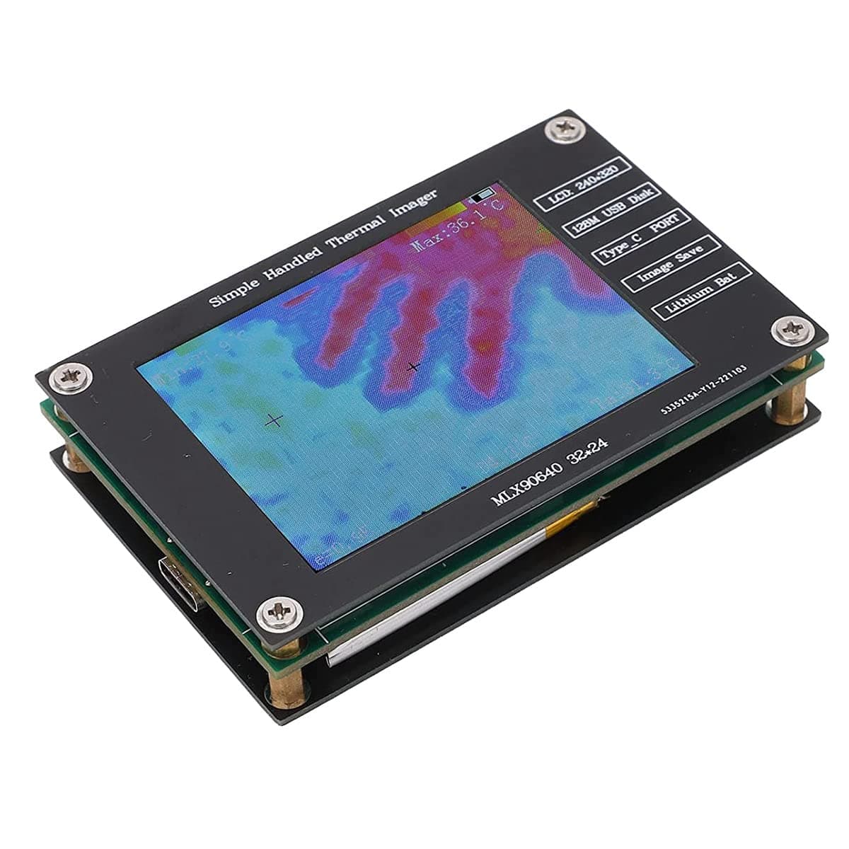 Sessleger 1 x Thermal Imaging Camera, 2.8 Thermal Imaging Camera, Infrared Camera, 320 x 240 - 40 °C to +300 °C, Built-in SPI Flash Chip, USB-C Charging