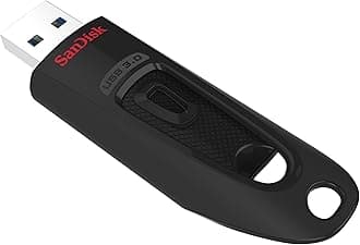 SANDISK Ultra USB Type-A Flash Drive 512GB (USB 3.0 Memory stick up to 130MB/s transfer speeds, RescuePro Recovery Software, Password protection, Durable) Black