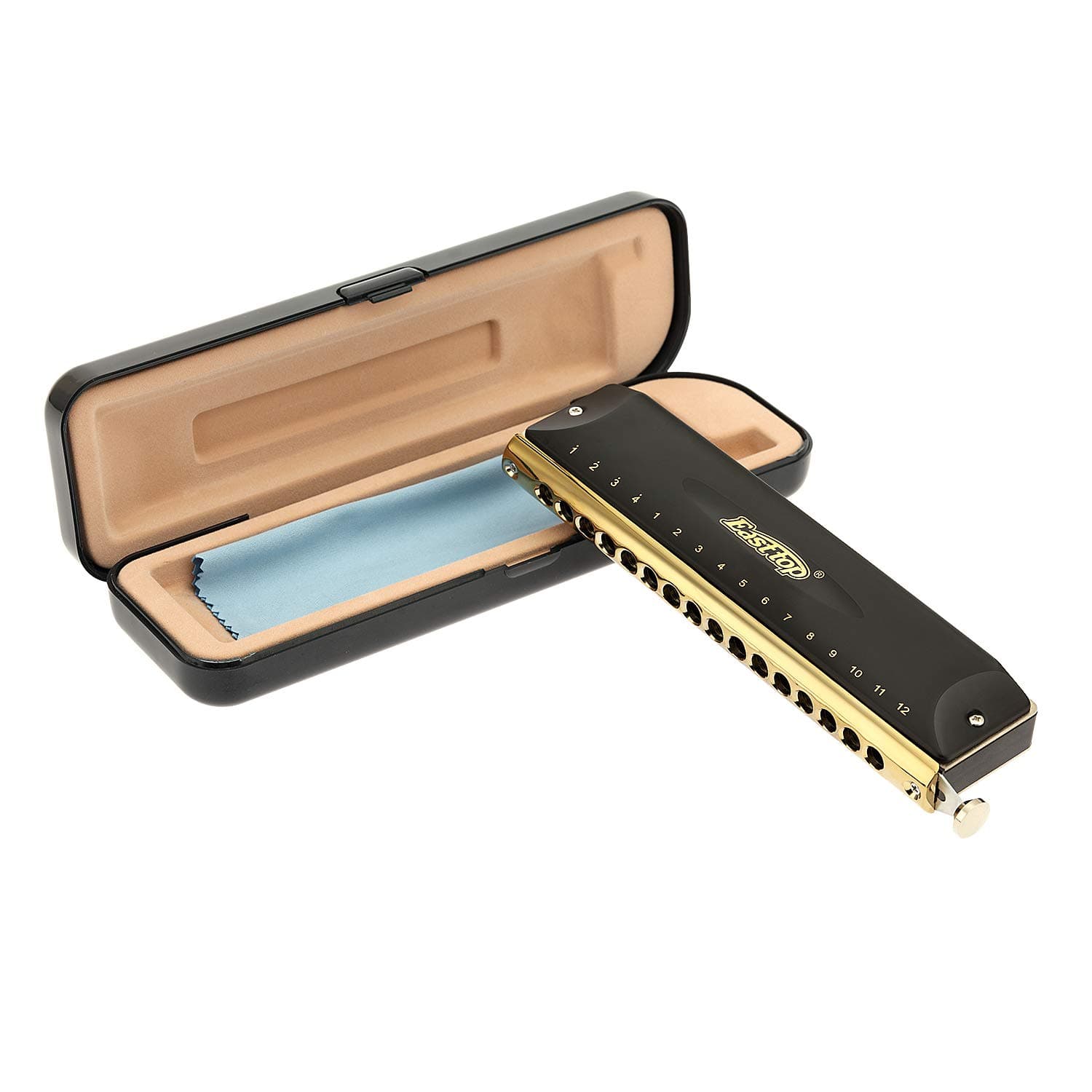 16 Holes 64 Tones Chromatic Harmonica Key of C, Chromatic Mouth Organ Harmonica For Adults, Professionals and Students (BK)
