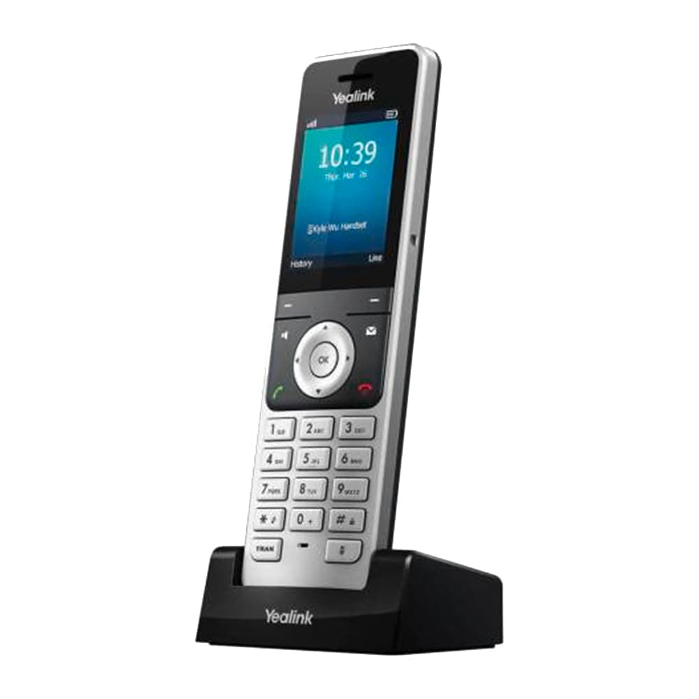 Yealink W76P, High-performance DECT IP Phone System Bundle with User-Centric Design and 2.4 Inch Colour Screen (Includes 1 x W56H Handset & 1 x W70B Base Station) – Black/Silver