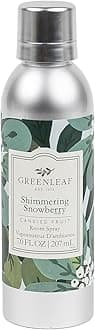 Greenleaf Gifts Shimmering Snowberry Holiday Scented Room Air Freshener Spray | Non-Aerosol 7 oz Spray | Seasonal Christmas Scented Air Freshener for Home | Home Fragrance for Bedroom & Bathroom