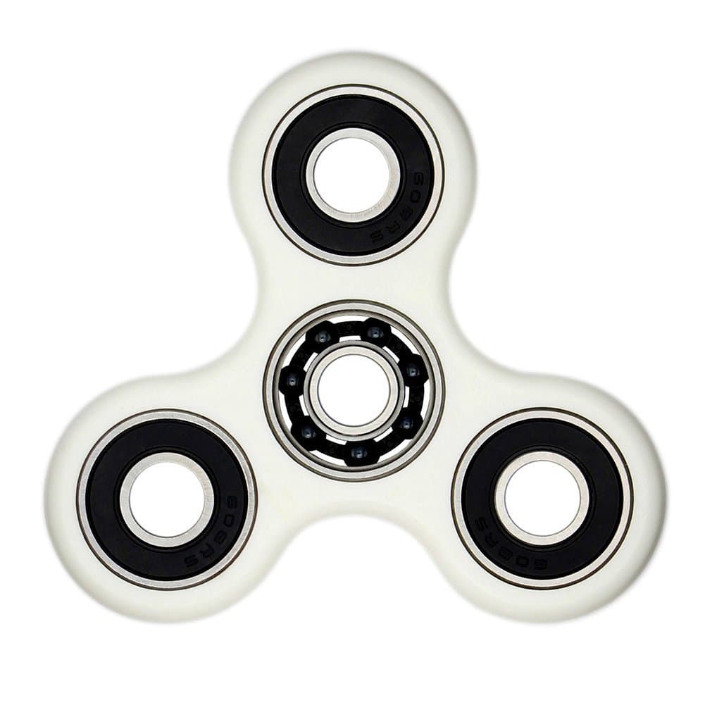 IFUNEYSTri-Spinner Fidget Toy EDC ADHD Focus Ultra Durable High Speed Si3N4 Hybrid Ceramic Bearing 1-2 Min Spins Non-3D Printed (white)