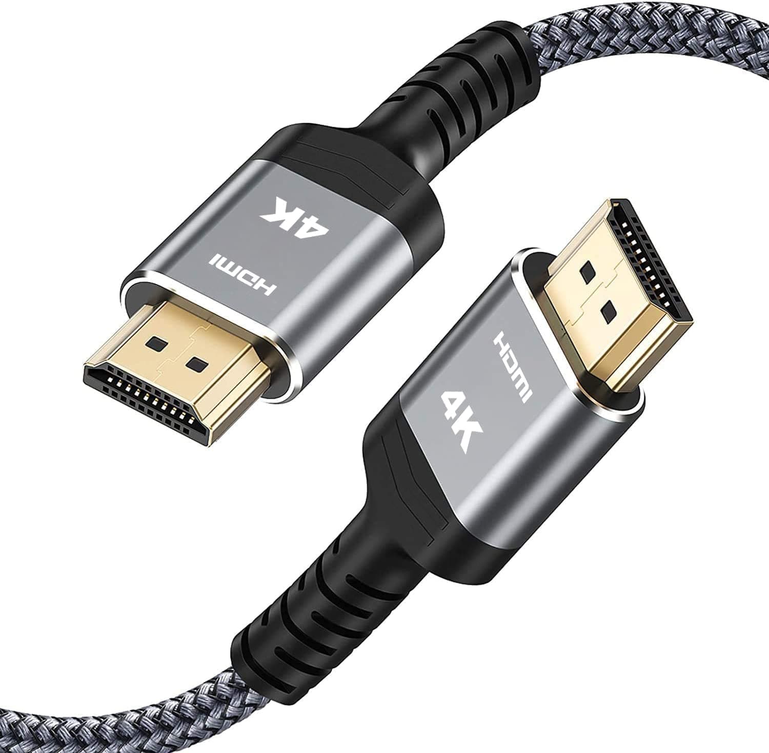 4K Short HDMI Cable 1.72ft/52.5cm Total Length, 1.36ft/41.5cm Cable Length HDR Braided HDMI Cord, High Speed with Ethernet/ARC, 3D, HDCP 2.2, Compatible for PS-4/3/Monitor/Streaming Media