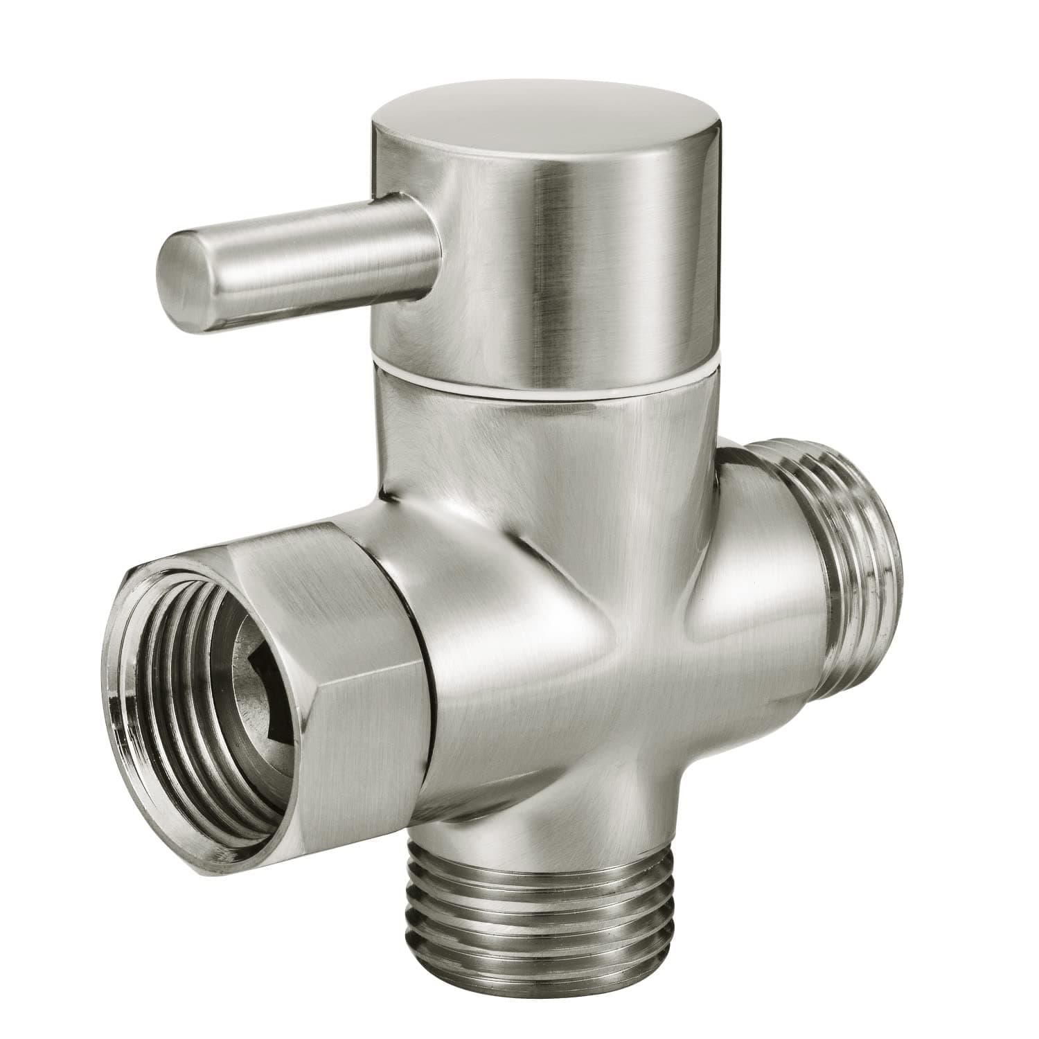 Solid Brass 3-way G1/2 Shower Diverter (Brushed Nickel)