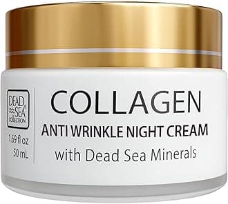 Dead Sea Collection Moisturising Night Face Cream with 3X Collagen – Anti Aging Nourishing Facial Moisturiser with Dead Sea Minerals and Vitamin E for Women and Men – All Skin Types (50 ml)
