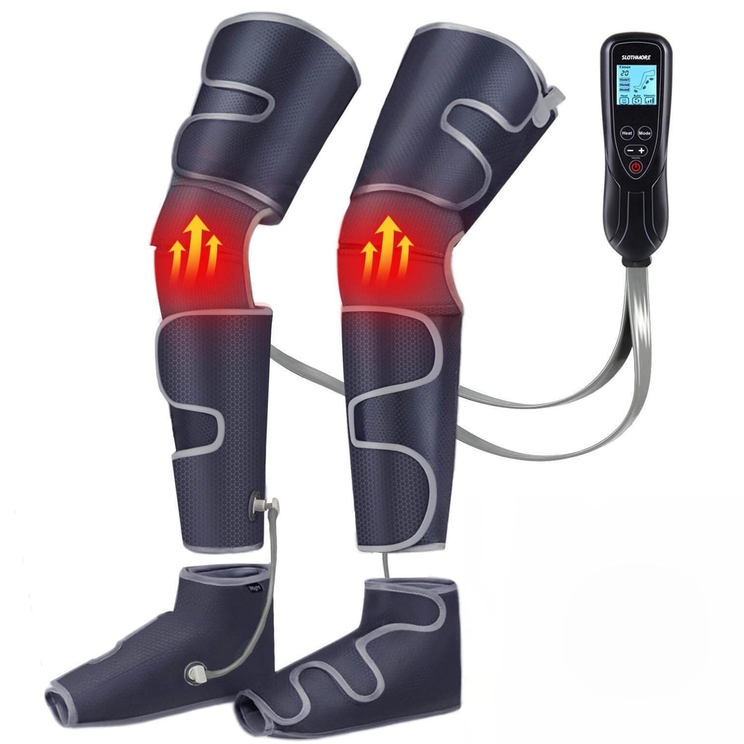 SLOTHMORE Leg Massager for Circulation and Pain Relief, Air Compression Foot Massage with 3 Heat Levels 4 Modes, 4-in-1 Foot Calf Knee & Thigh, Knee Heating Therapy, Gift for Mom Dad