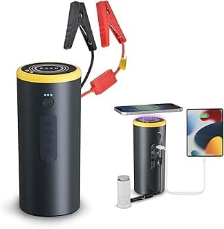 BAYU 2 in 1 Car Battery Jump Starter, Portable Auto Jump Box for 5.0 Gas/3.0L Diesel, 12V 1500A Car Jump Pack, 15000mAh Wireless Power Bank