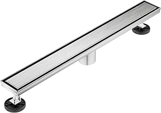 Neodrain Brushed 60-Inch Linear Shower Drain,with 2-in-1 Flat & Tile Insert Brushed Cover, Rectangle Shower Floor Drain, Floor Shower Drain with Adjustable Leveling Feet, Hair Strainer