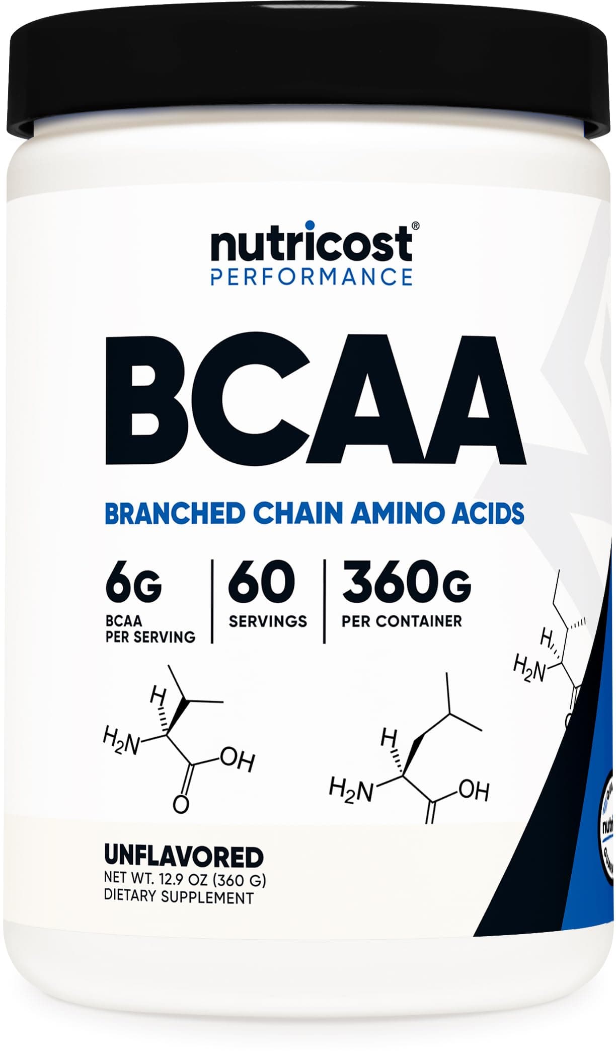BCAA Powder 2:1:1 (Unflavored, 60 Servings) - Vegetarian, Non-GMO, Gluten Free, Branched Chain Amino Acids