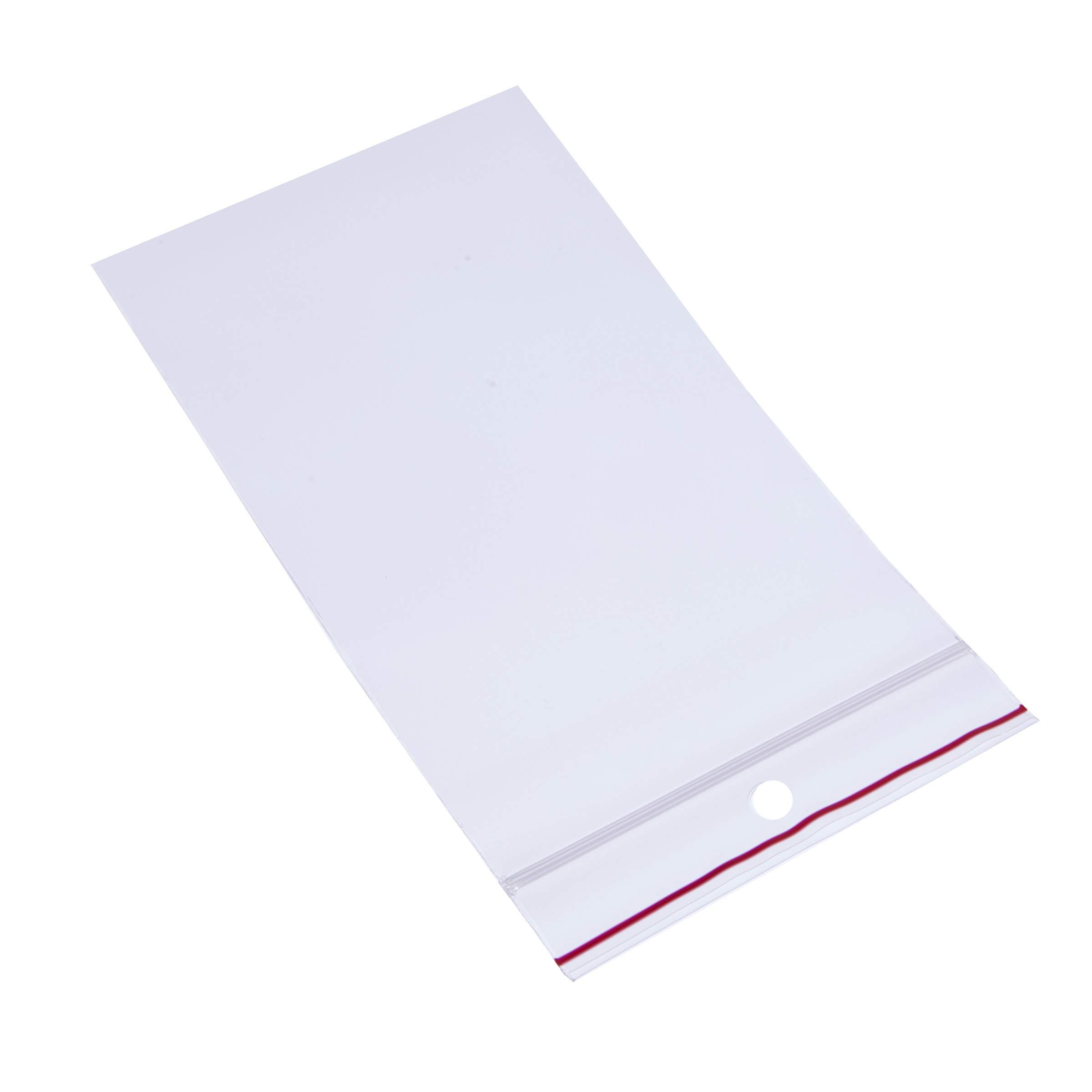 MGRL4PH0305 Polyethylene (LDPE/LLDPE Blend) Clear Reclosable Bag, Hang Hole, 5" Length, 3" Width (Pack of 1000)