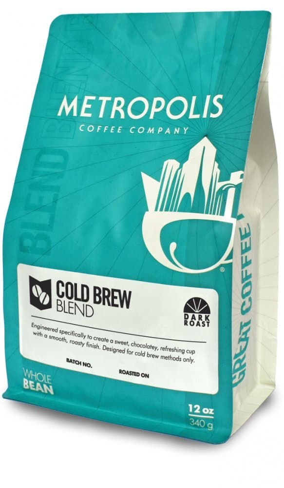 Metropolis Coffee Company - Cold Brew Blend, Dark Roast (Whole Bean, 12oz Bag)