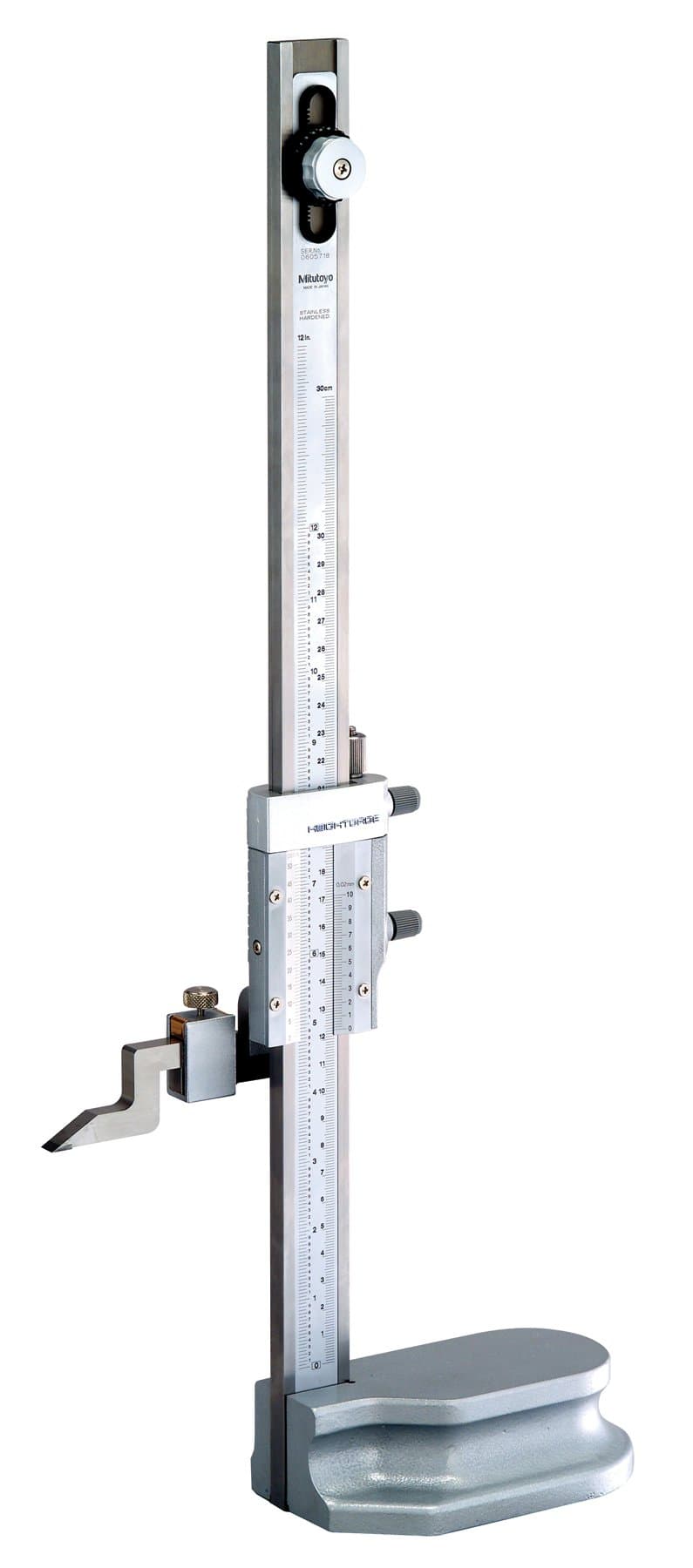 Mitutoyo 514-103 Vernier Height Gauge, 0-12" Range, 0.001" Resolution, +/-0.002" Accuracy, 3.1kg Mass