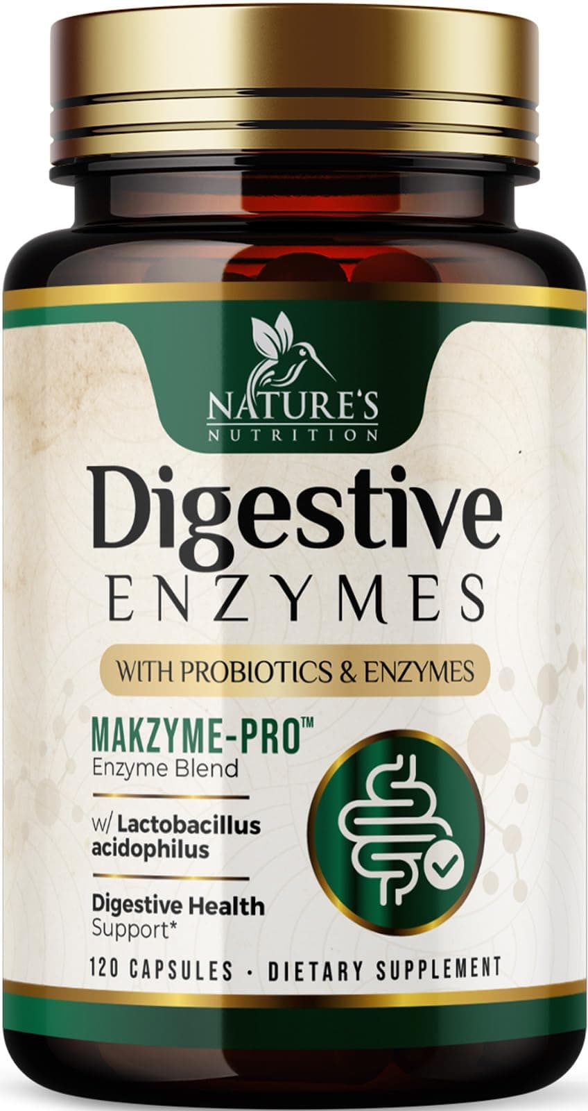 Digestive Enzymes with Probiotics and Bromelain - Extra Strength Digestive Enzyme Health Supplement for Women and Men - Supports Digestion, Gas, Bloating, and Gut Health, Non-GMO - 120 Capsules